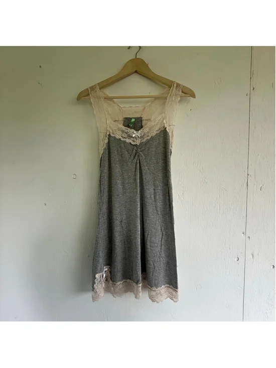 Honeydew Intimates Grey Lace Trim Chemise Nightgown - Picture 2 of 7